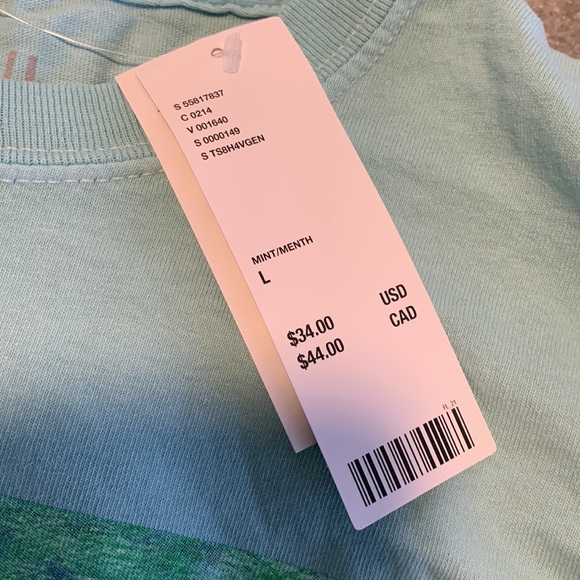 Urban Outfitters Knitswell Mens Nenuphars Monet Water Lilies Tee Shirt Large NWT - Picture 6 of 7